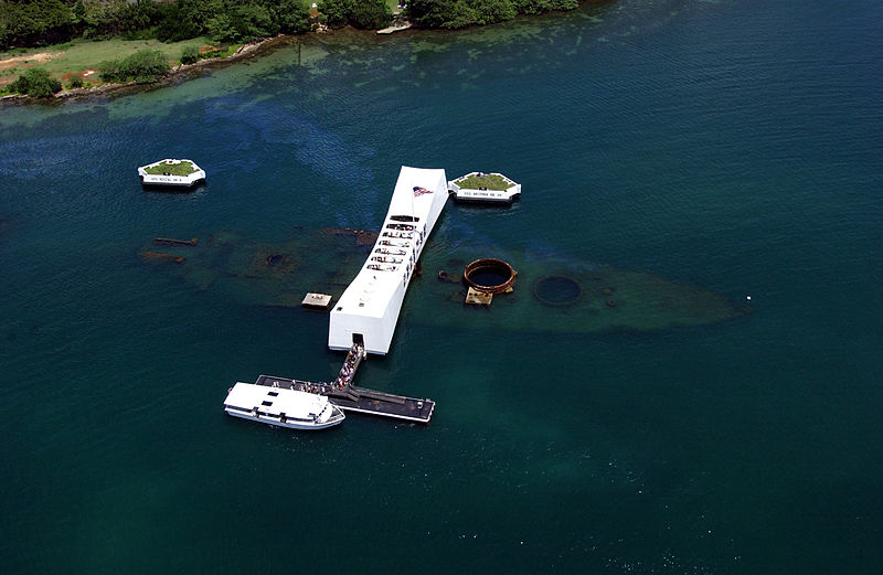 USS Arizona memorial aerial view